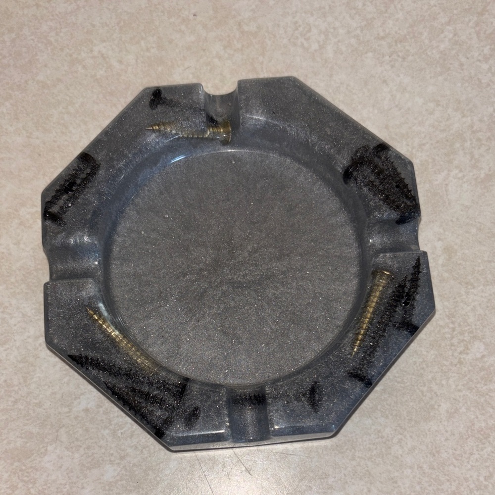 Gray Octagonal Ashtray